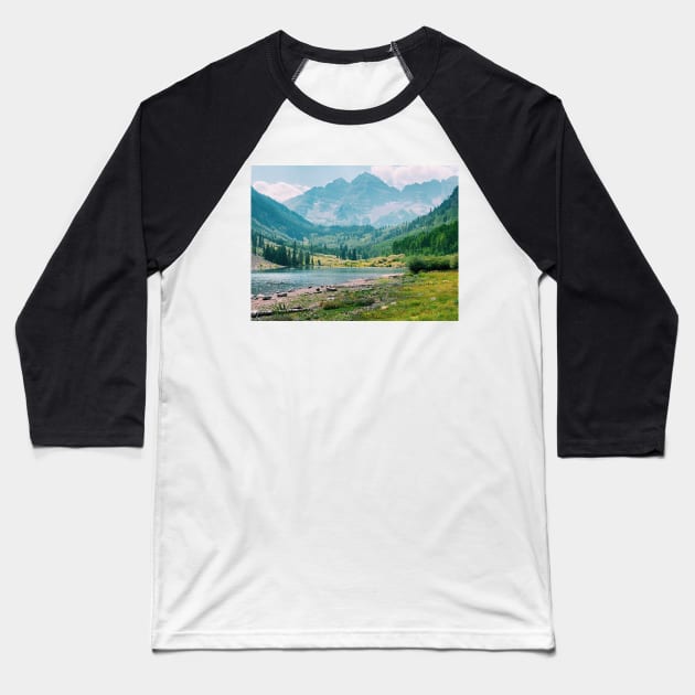 Maroon Bells Baseball T-Shirt by Kelly Louise Art